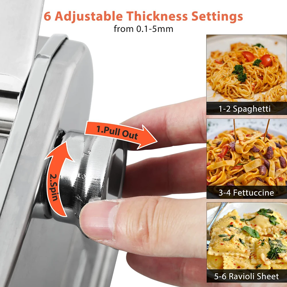 Stainless Steel Manual Pasta Maker Machine, Hand Crank Pastry Roller, Spaghetti Noodle Maker, Home Kitchen
