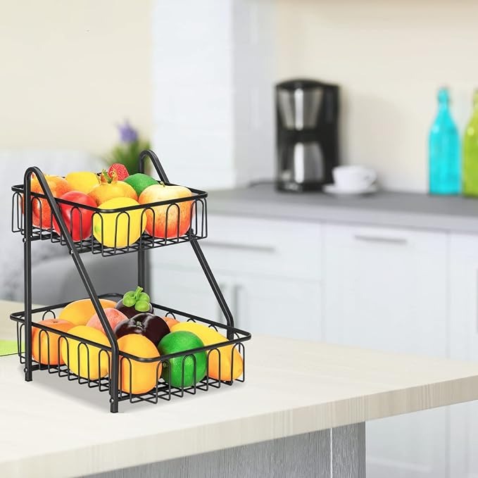 HeePi Shopping Premium 2-Tier Countertop Fruit Basket