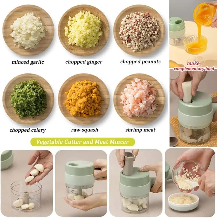 4 in 1 Multifunctional Handheld Electric Vegetable Cutter Set