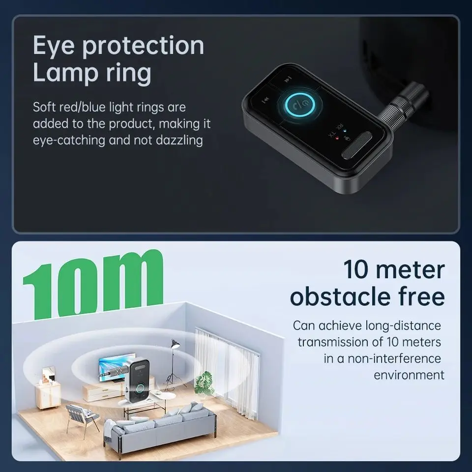 Bluetooth 5.3 Adapter Transmitter Receiver Wireless Audio For Car Music Headphone Speaker