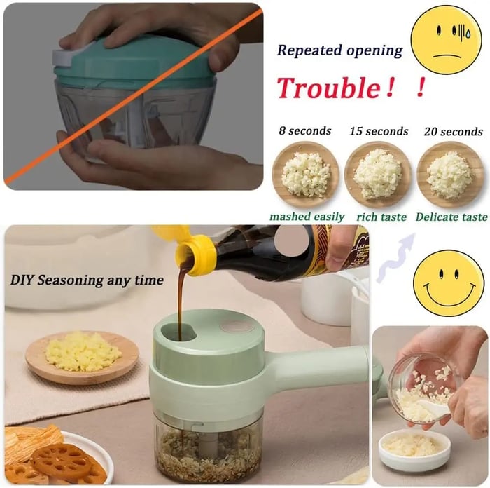 4 in 1 Multifunctional Handheld Electric Vegetable Cutter Set