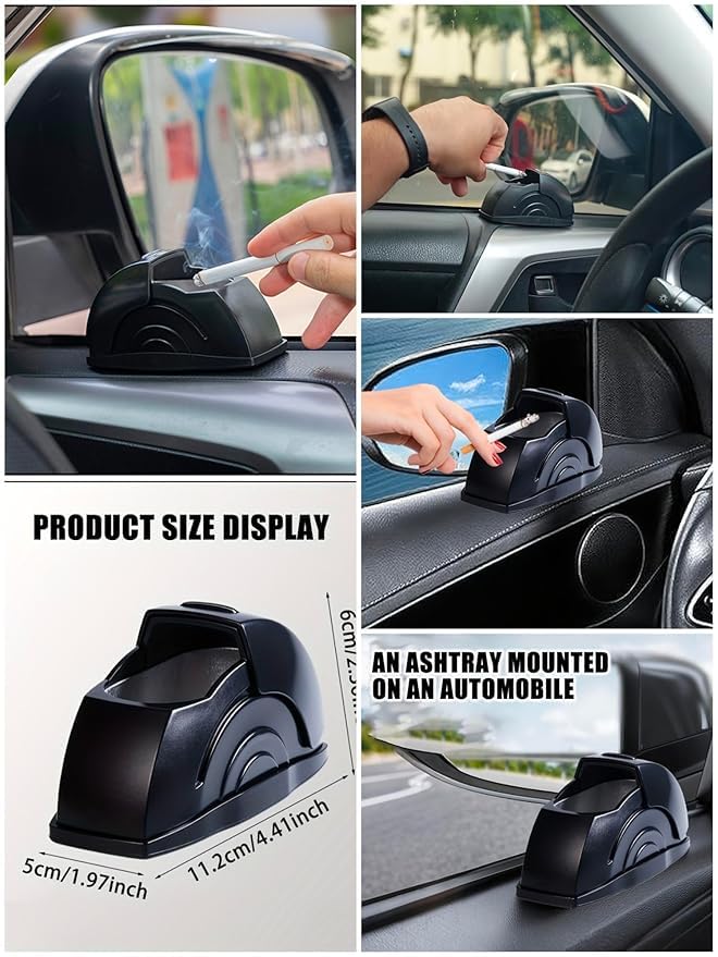 Car Door Ashtray Smokeless with Lid – Portable Cigarette Ash Holder for Car Interior (Windproof)