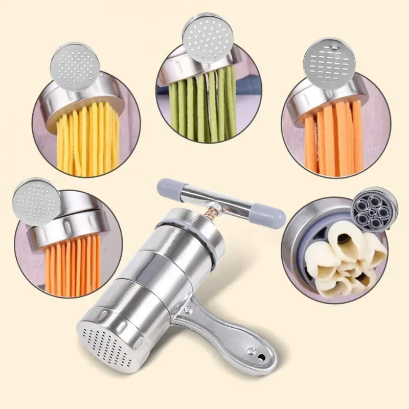 1PC Household Stainless Steel Manual Pasta Machine Hand Pressure Noodle Machine Noodle Maker with 5 Models