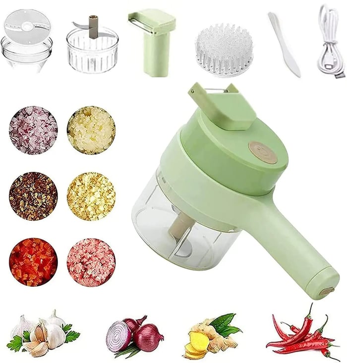 4 in 1 Multifunctional Handheld Electric Vegetable Cutter Set