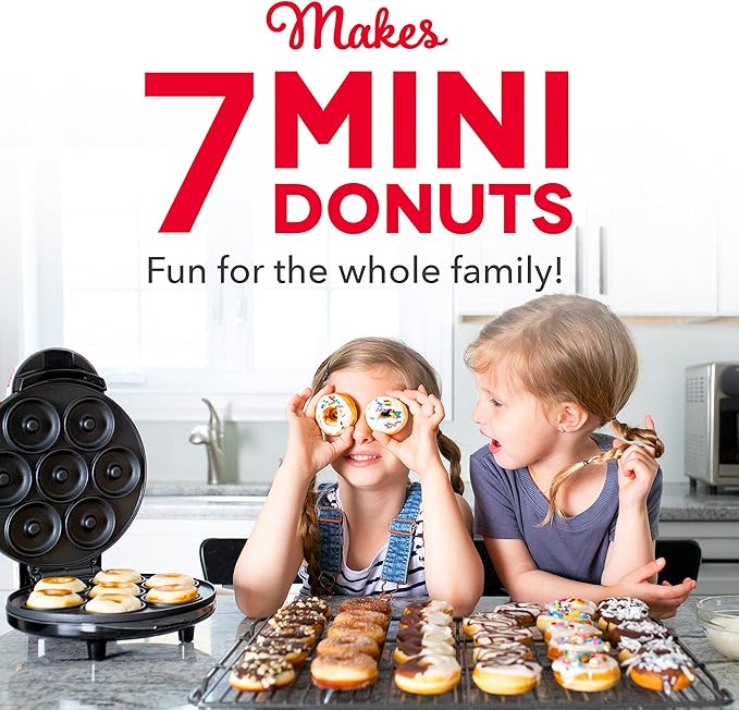 DASH Mini Donut Maker Machine, Non-stick, Makes 7 Doughnuts - Aqua