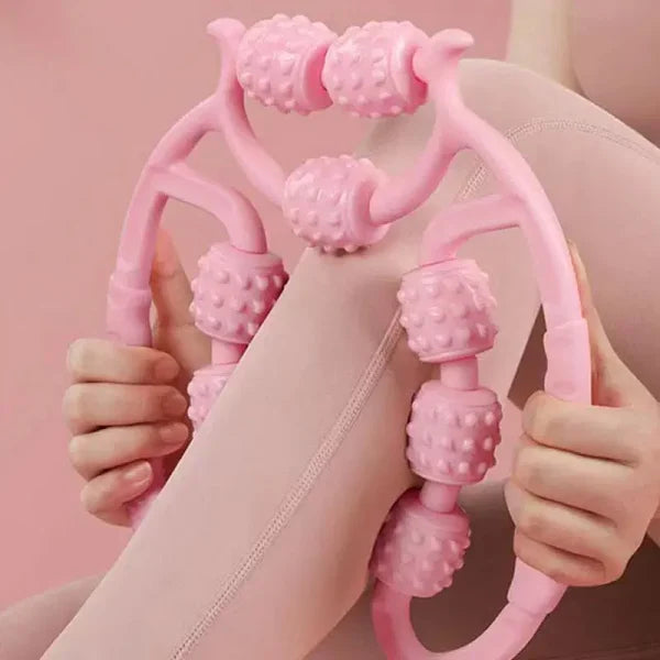 9 Wheels U Shape Points Massage Muscle Relax Roller Massager Made In China (random Color)