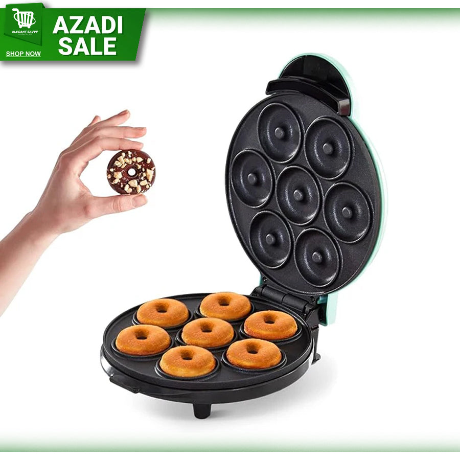 DASH Mini Donut Maker Machine, Non-stick, Makes 7 Doughnuts - Aqua