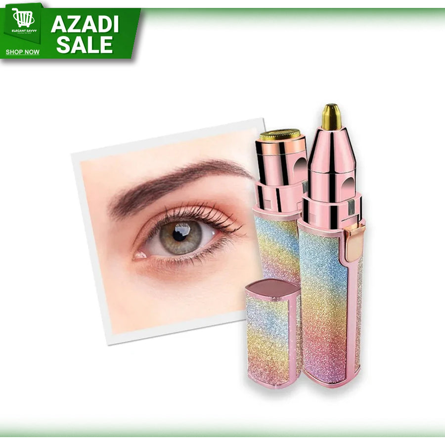 2 in 1 Rechargeable Electric Eyebrows Trimmer and Facial Hair Remover