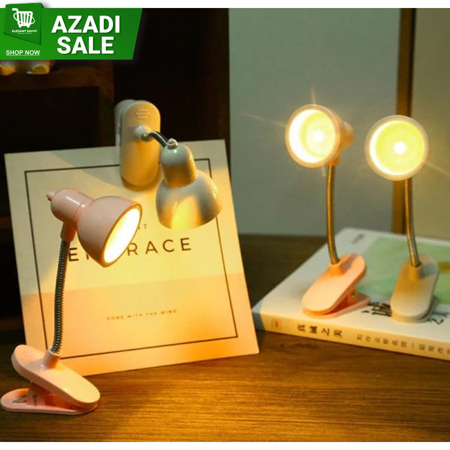 1pc Mini Led Clamp Reading Lamp Night Lights (random Color)