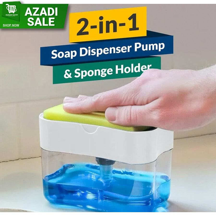 2 in 1 Soap Dispenser Push Out Liquid Kitchen Dish Washing Caddy