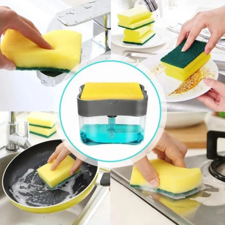 2 in 1 Soap Dispenser Push Out Liquid Kitchen Dish Washing Caddy