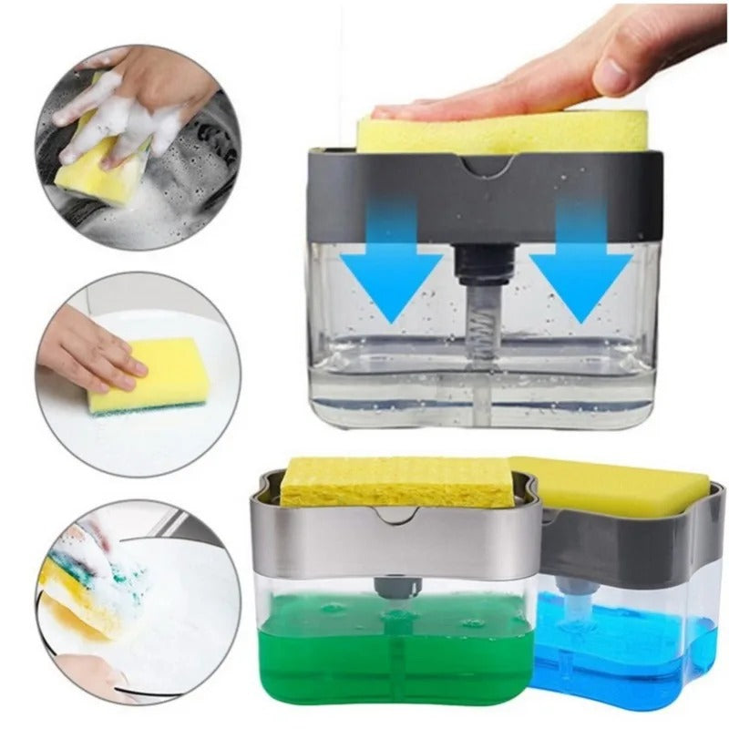 2 in 1 Soap Dispenser Push Out Liquid Kitchen Dish Washing Caddy