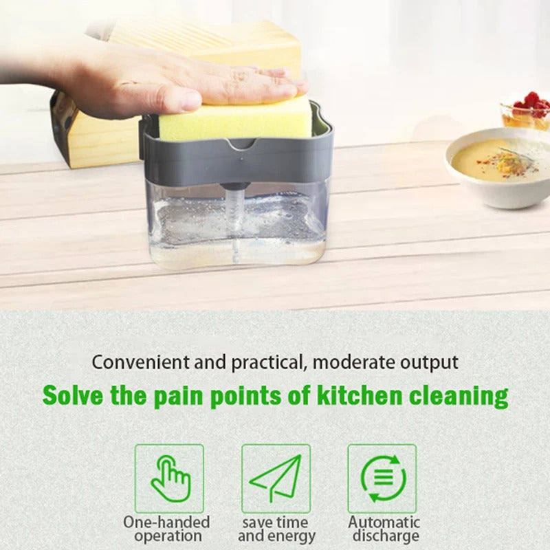 2 in 1 Soap Dispenser Push Out Liquid Kitchen Dish Washing Caddy