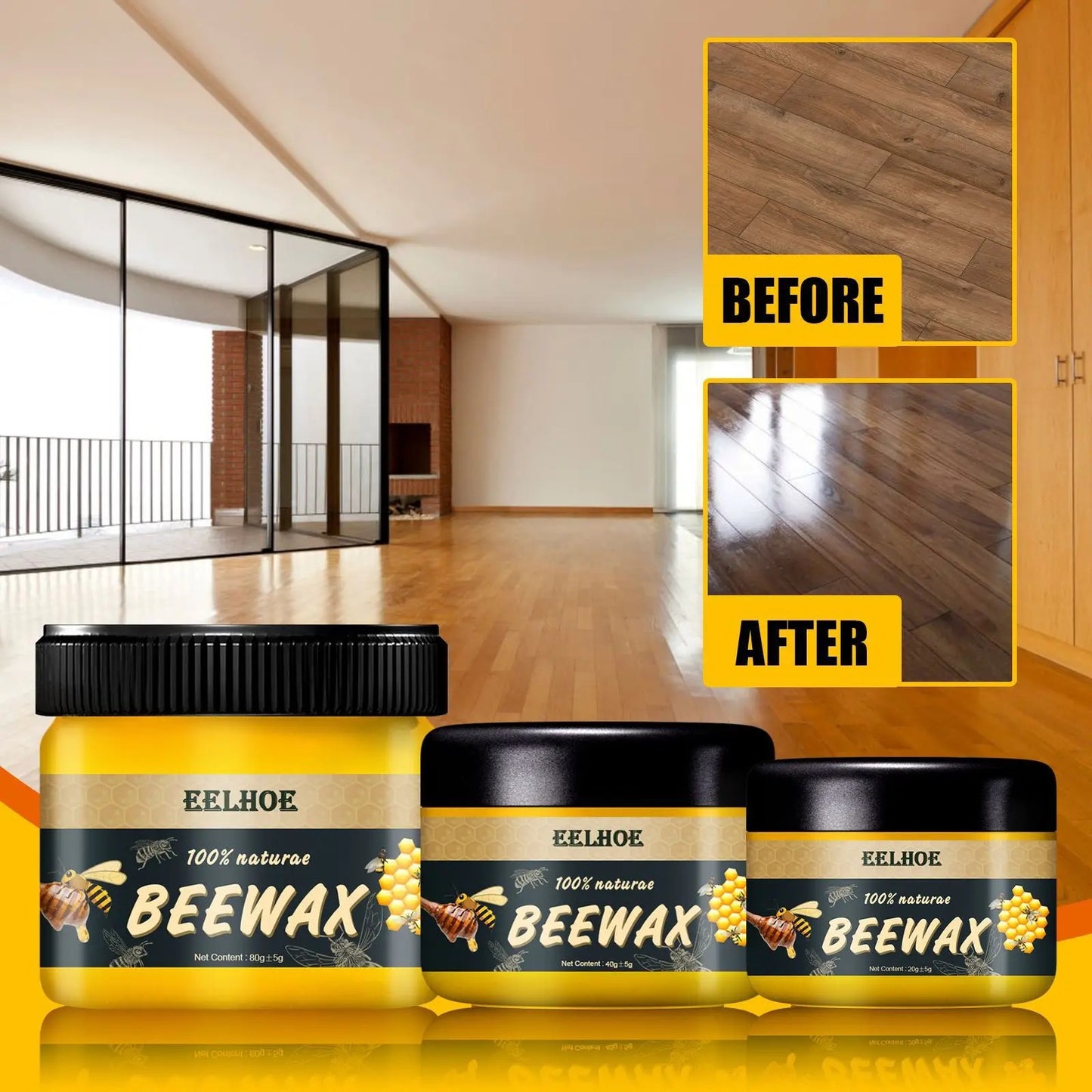 Beeswax Furniture Polish - Natural Wood Wax, 85G