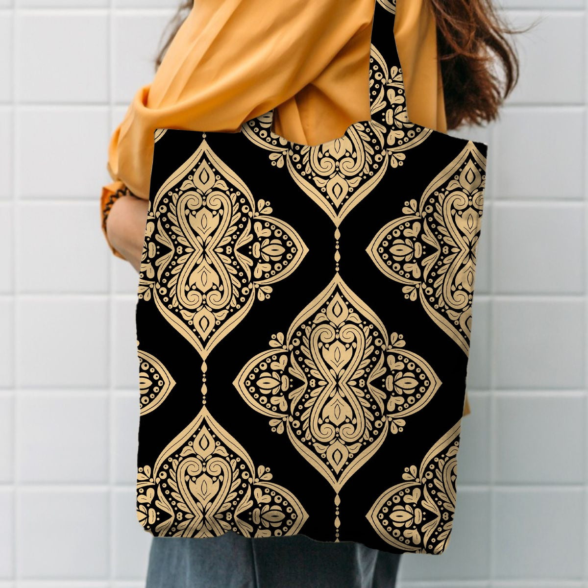 Printed Soft Cotton Tote Bags for Women Shopping/Grocery Washable