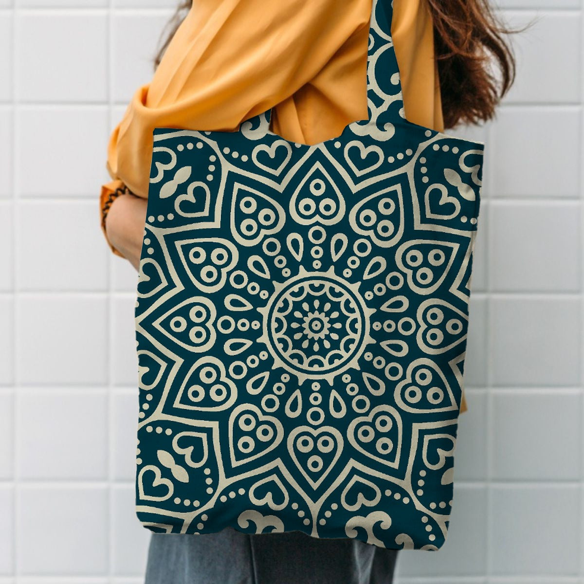 Printed Soft Cotton Tote Bags for Women Shopping/Grocery Washable