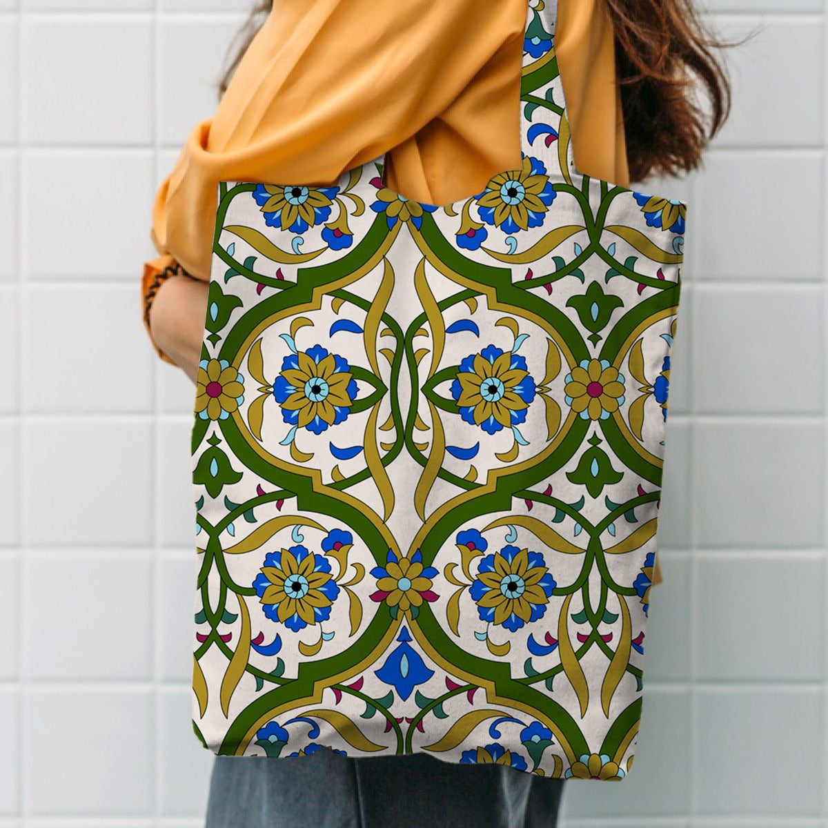 Printed Soft Cotton Tote Bags for Women Shopping/Grocery Washable