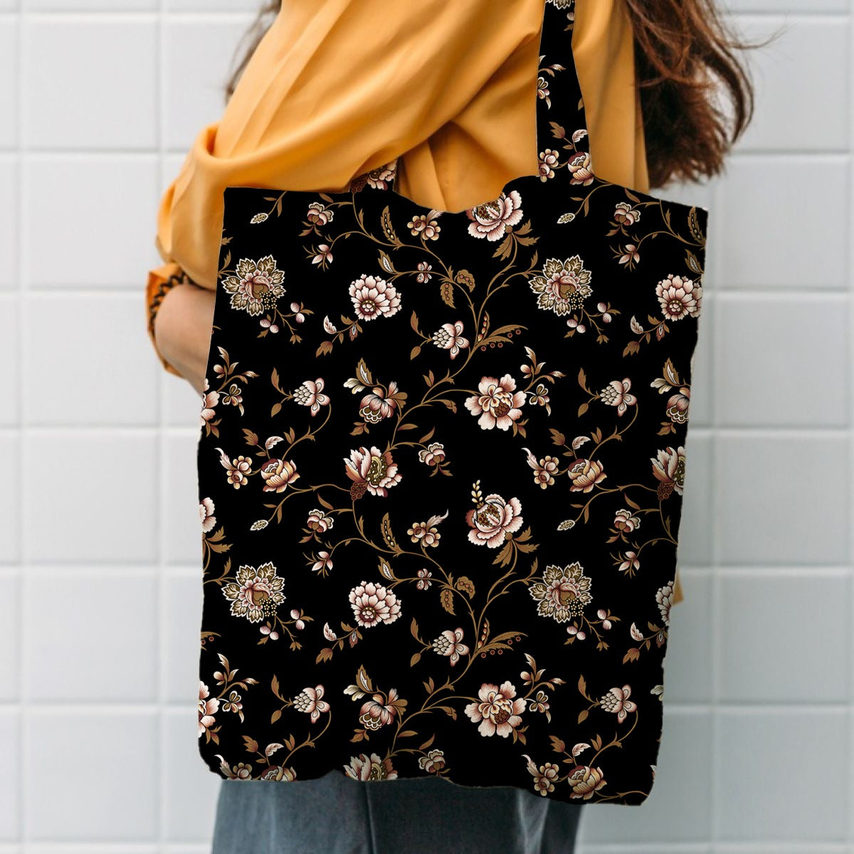 Printed Soft Cotton Tote Bags for Women Shopping/Grocery Washable