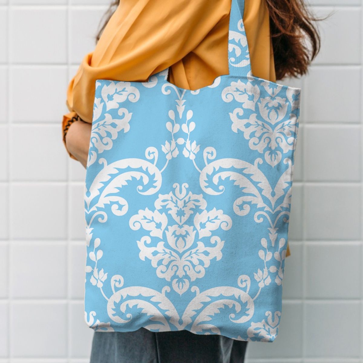 Printed Soft Cotton Tote Bags for Women Shopping/Grocery Washable