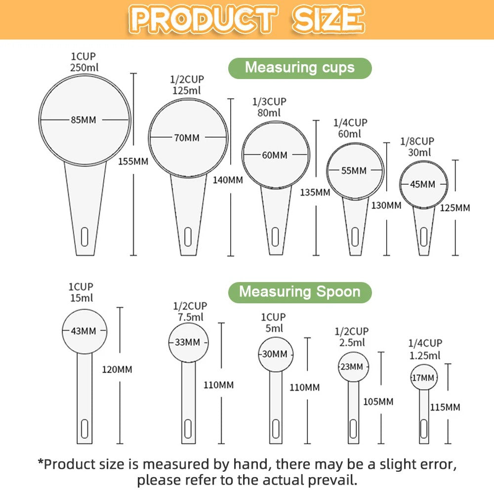 10 PCS Multipurpose Measuring / scale Spoon and cups