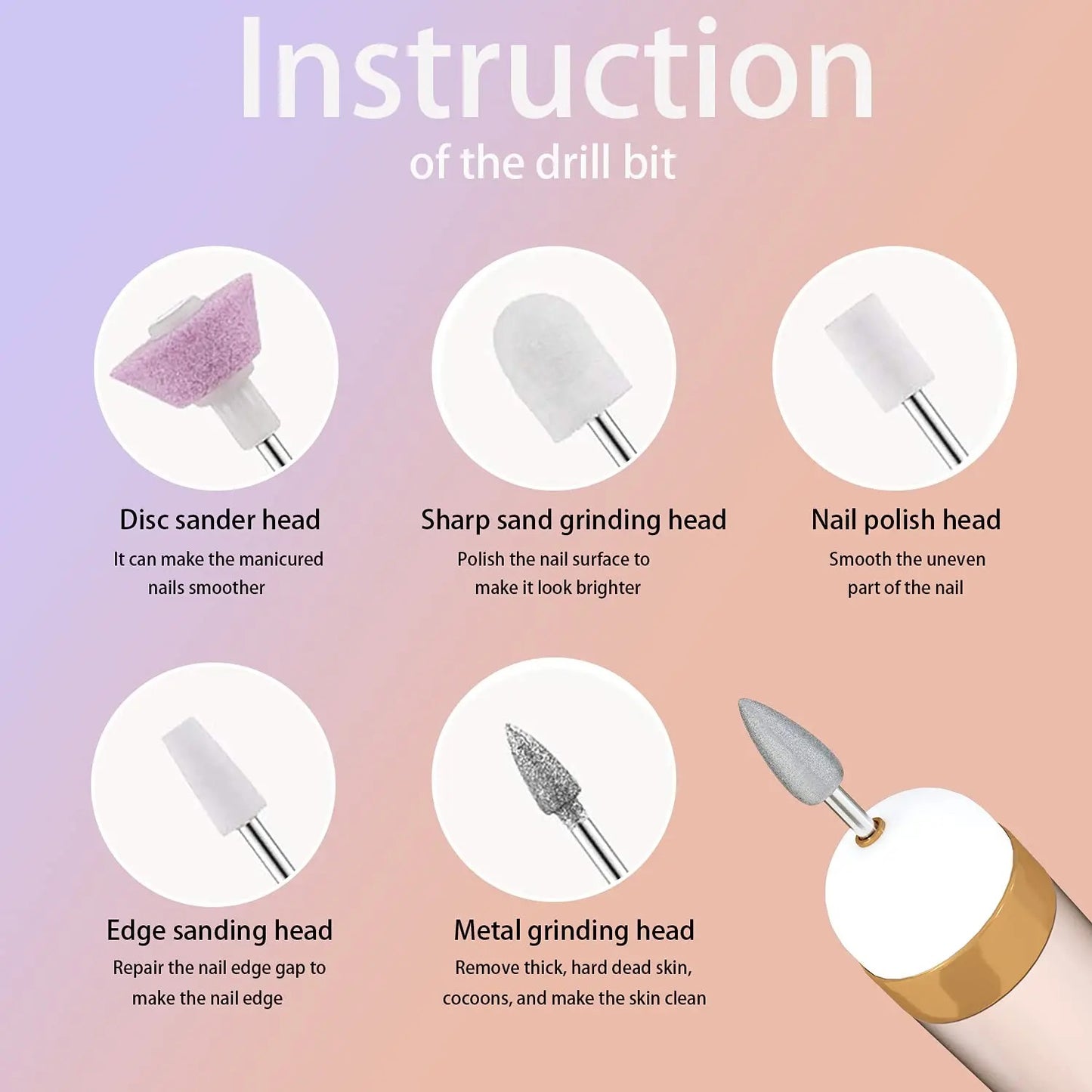 5 in 1 Electric Nail Manicure Drill Machine Set