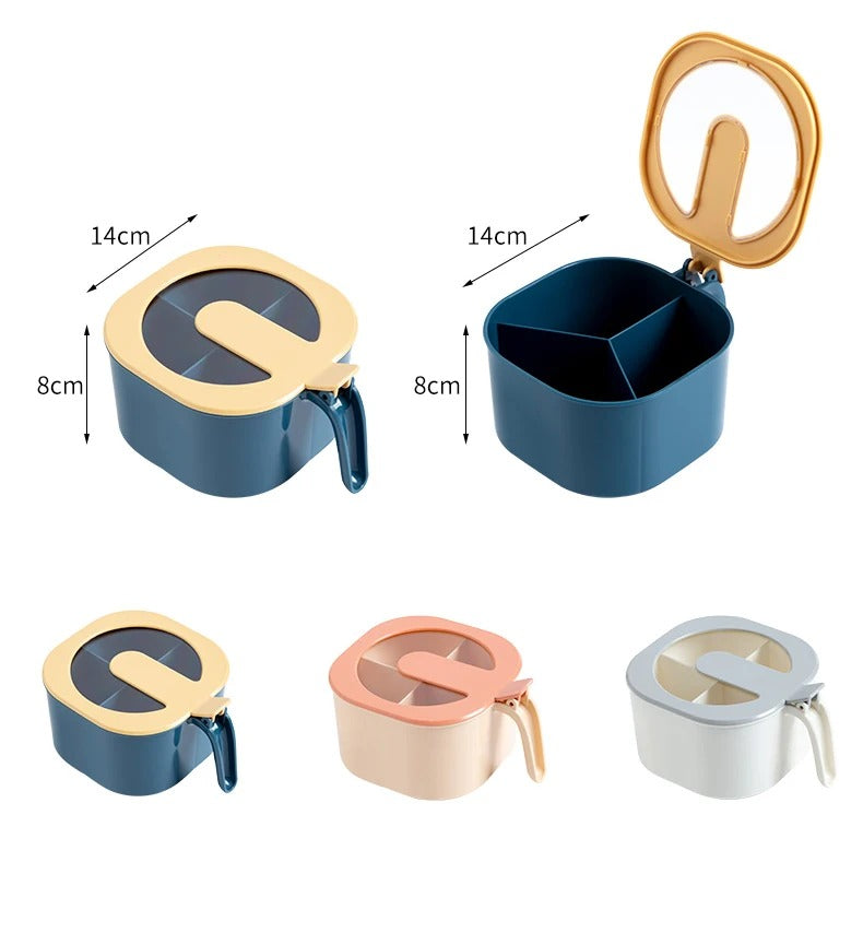 4 In 1 Kitchen Seasoning/Masala/Spice Box and Jar (Grid/Partition)