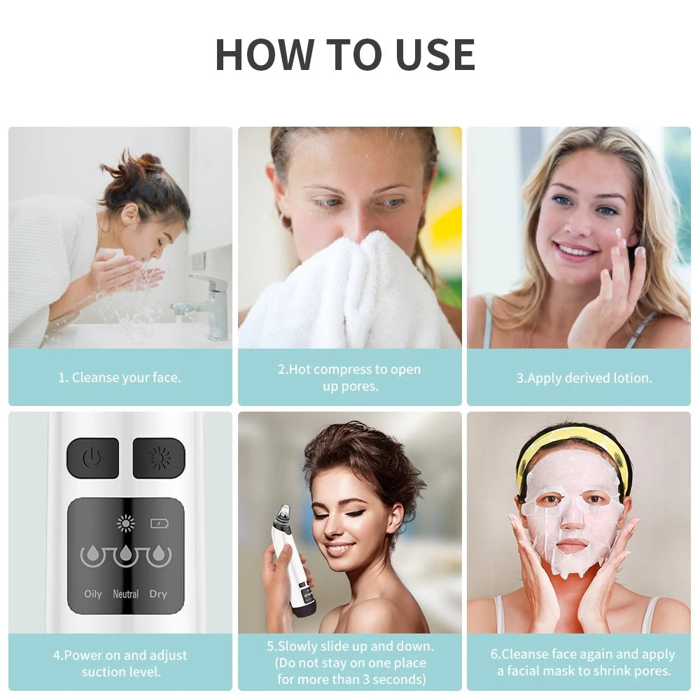 6 in 1 Multi-Functional Rechargeable Blackhead Remover
