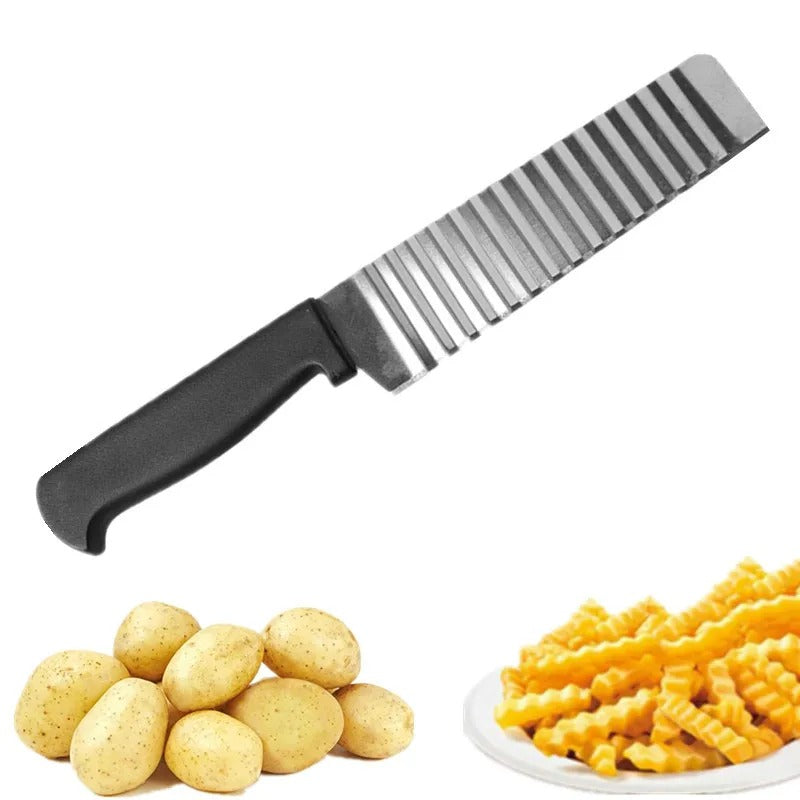 Stainless Steel crinkle wavy potato French Fries Slicer