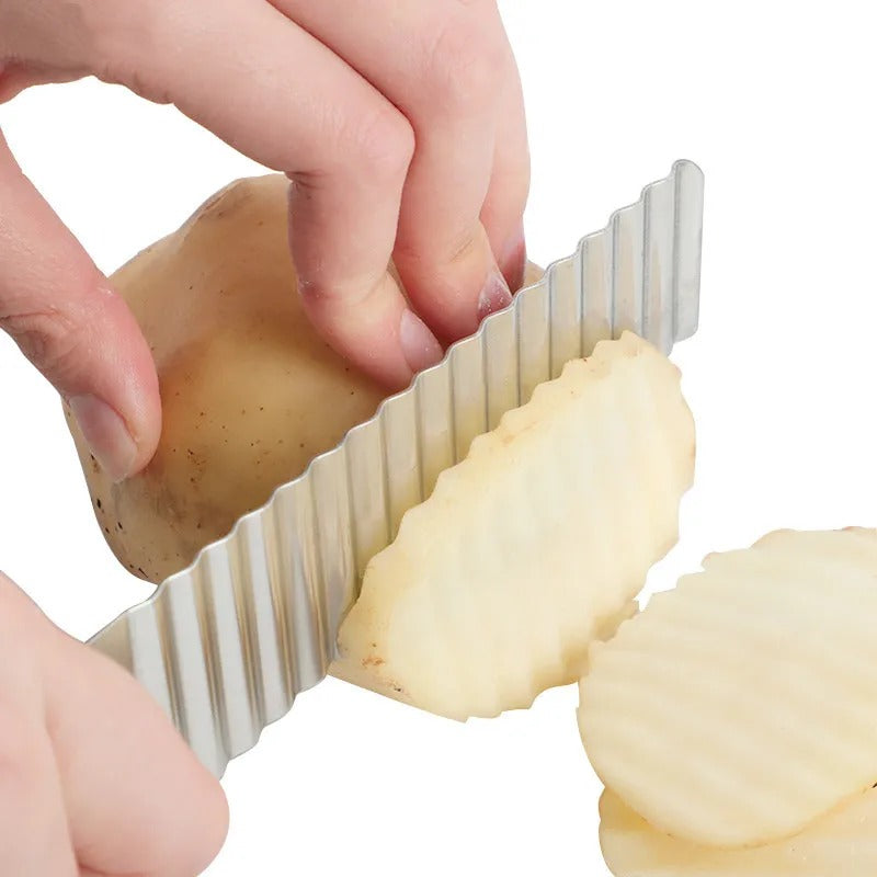 Stainless Steel crinkle wavy potato French Fries Slicer