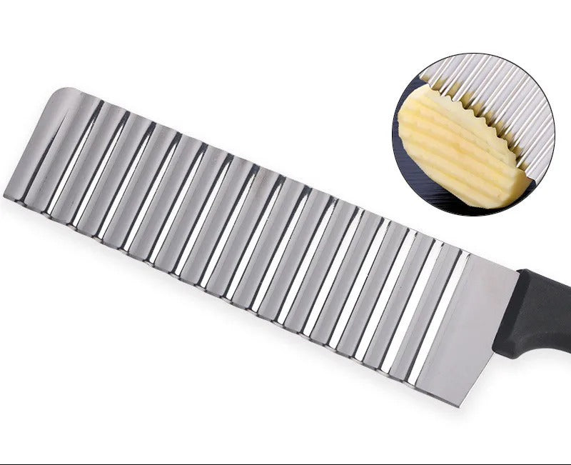 Stainless Steel crinkle wavy potato French Fries Slicer