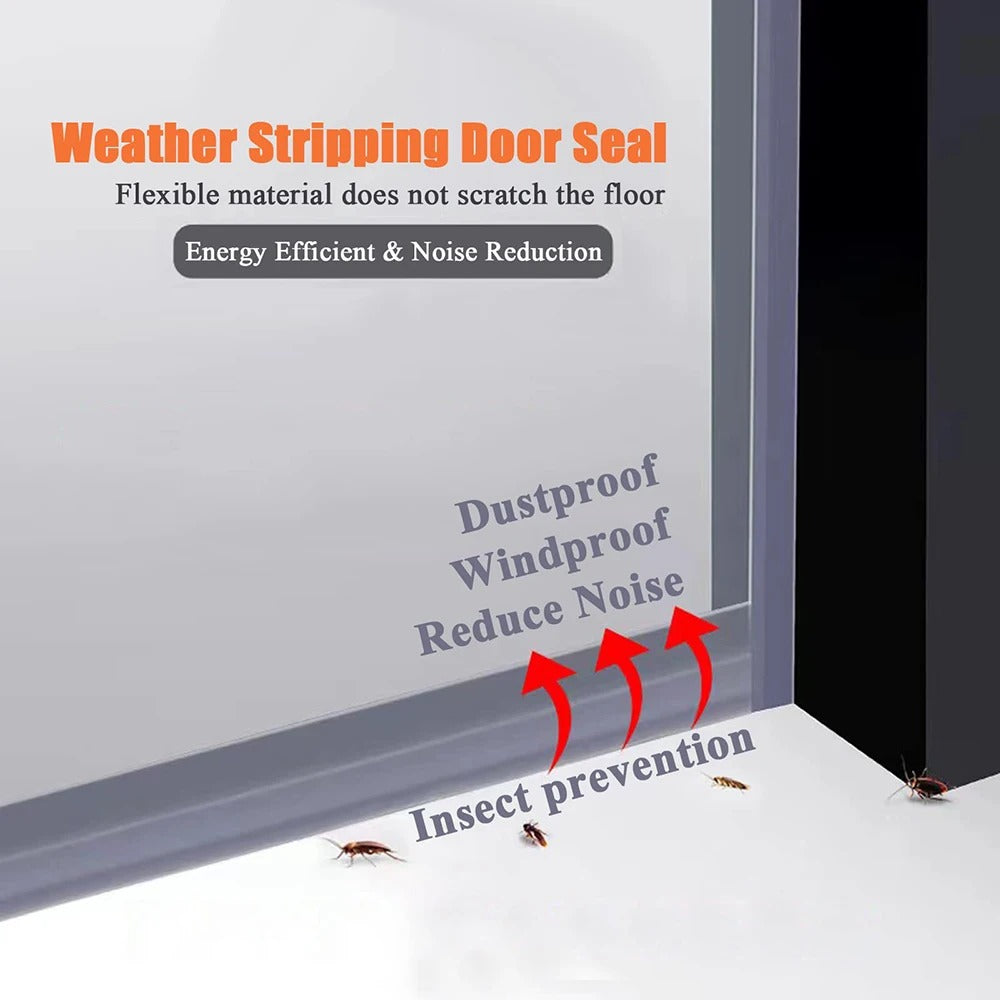 1/2/3M Flexible Door Bottom and Window Sealing Strip, Mosquito and Mouse Kitchen Stopper
