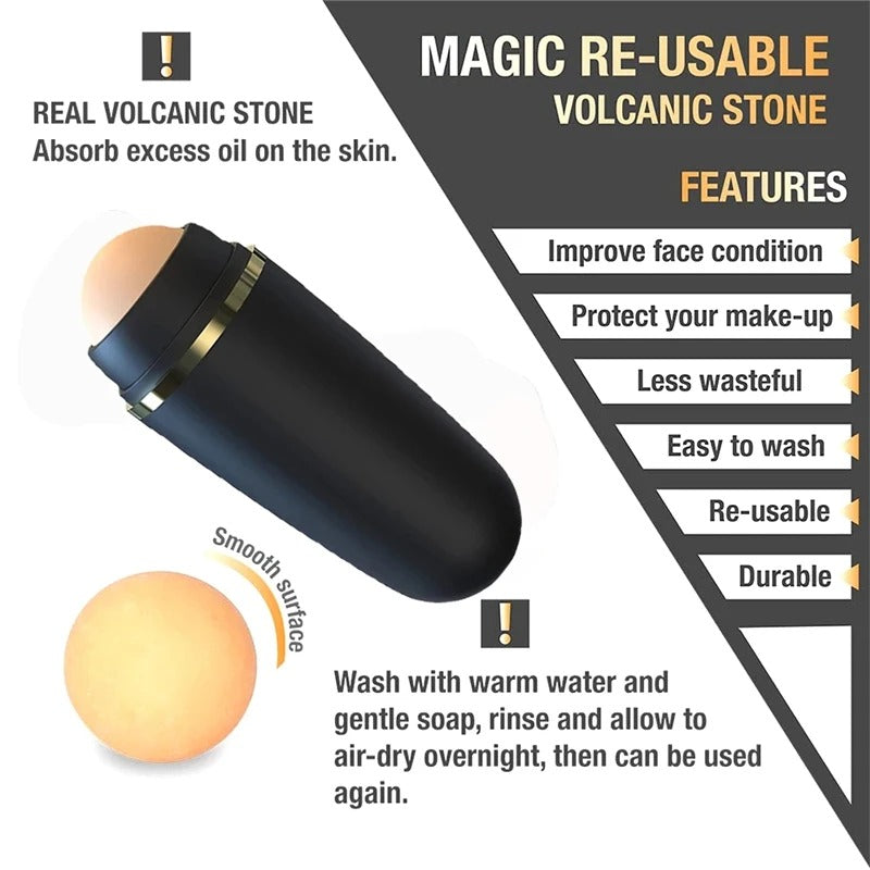 Oil Absorbing Volcanic Roller for Oily Skin