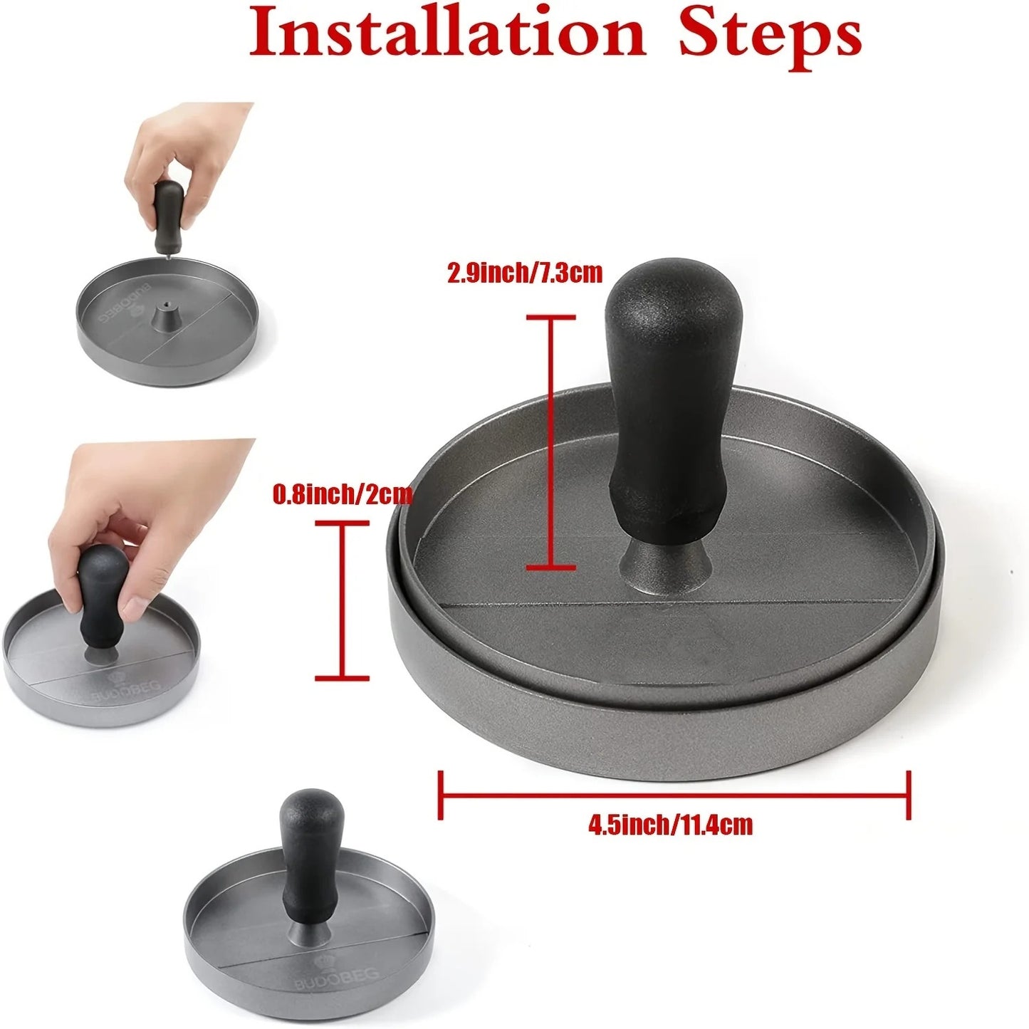 Non-stick Stainless Steel Burger Patty Press Maker Molder