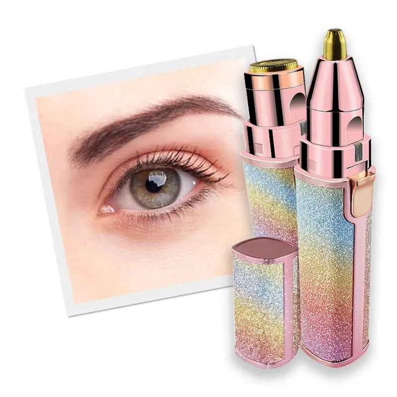 2 in 1 Rechargeable Electric Eyebrows Trimmer and Facial Hair Remover