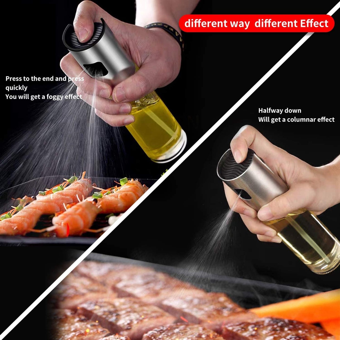 Glass Oil spray bottle pump For BBQ, Frying, Salad and Air Fryer 100ML