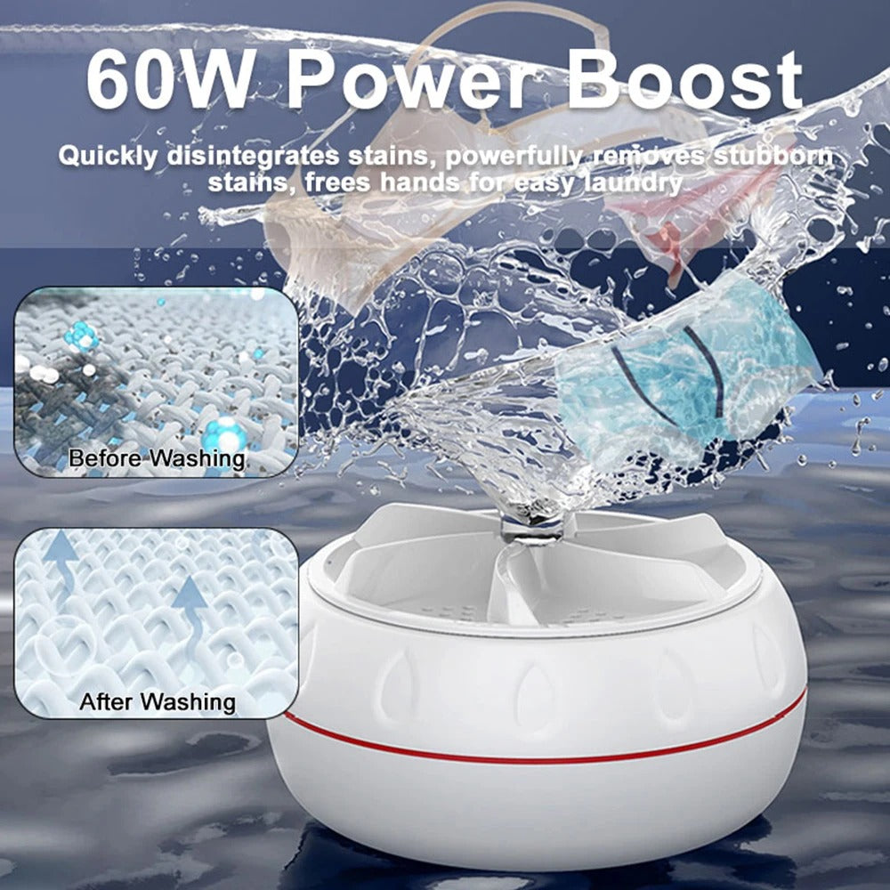 Mini Ultrasonic Washing Machine Portable Turbo Washer