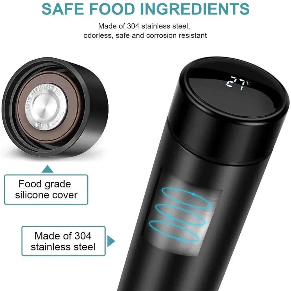 Smart LED Temperature Stainless Steel bottle/Thermos for Hot and Cool Water 500ML
