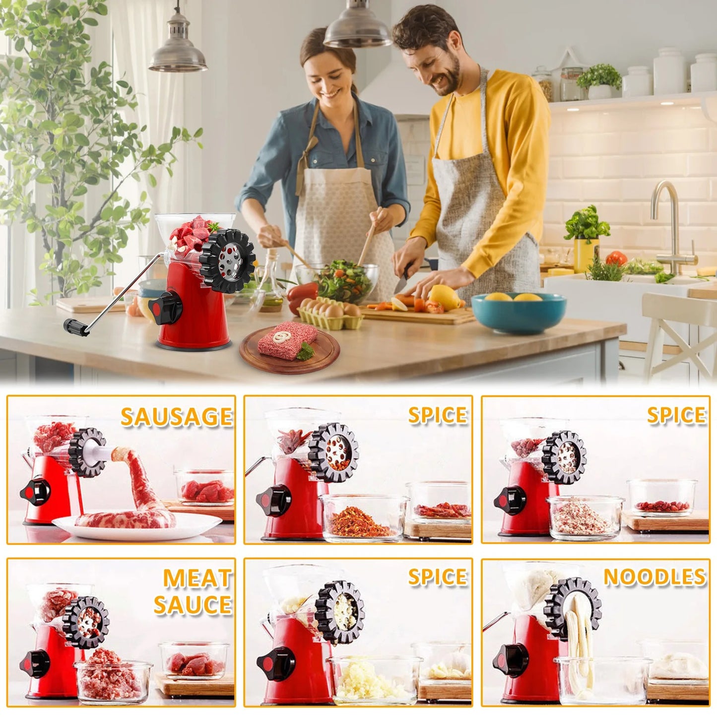 Multifunctional Manual Meat Mincer, Chopping, Qeema Machine