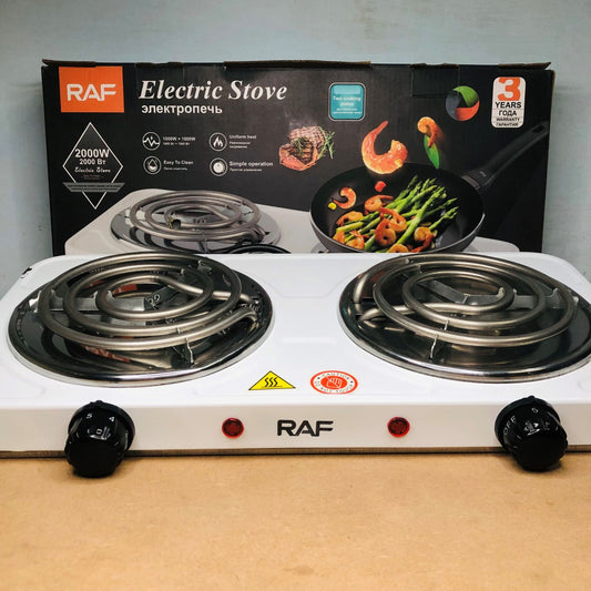 Electric Stove (Double) for cooking, heat up in just 2 mins, Easy to clean, 2000W