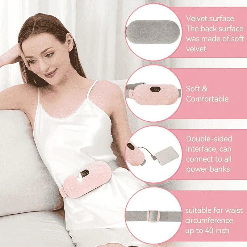 Period/Menstrual Cramp Relief Belt and Massager (1 Year Warranty)