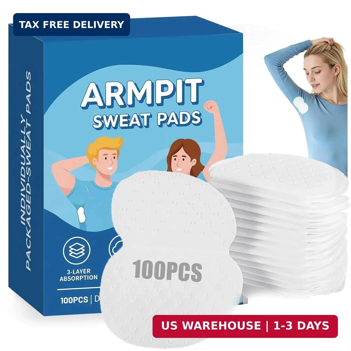 Armpit sweat pads For Men and Women Set of 100PCS
