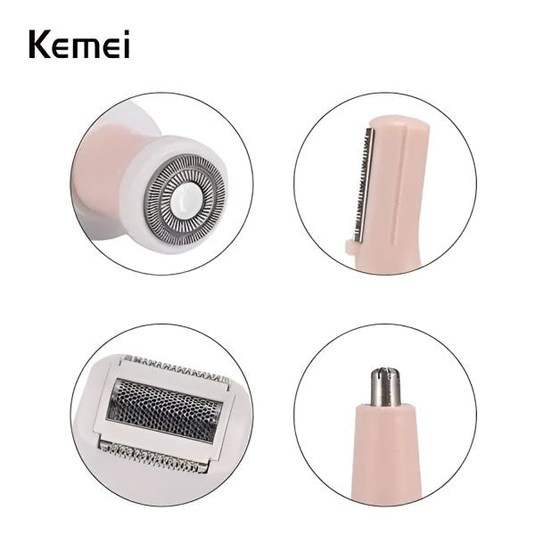 Kemei 4 In 1 Rechargeable Hair Remover Shaver Ladies Epilator