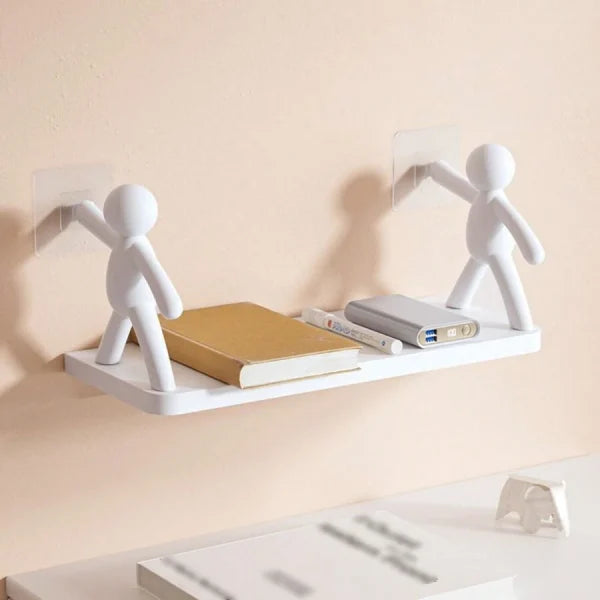 Multifunctional Self Adhesive Creative Character Shelves Bathroom Wall Mounted Shelf