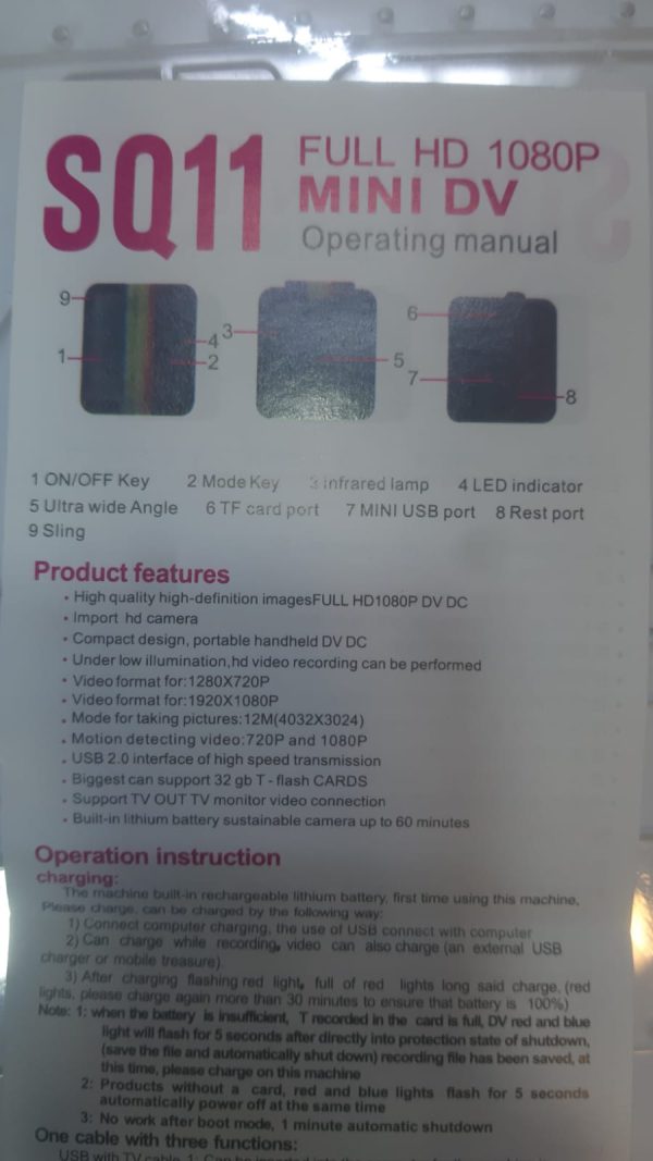 Sq11 Mini Camera Hd 1080p Sensor Night Vision Camcorder Motion Dvr Micro Camera Sport Dv Video Small Camera