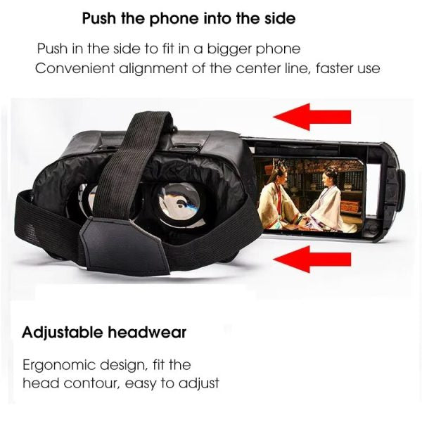 Vr Box – 3d Virtual Reality Box With Remote | Adjustable Head Strap