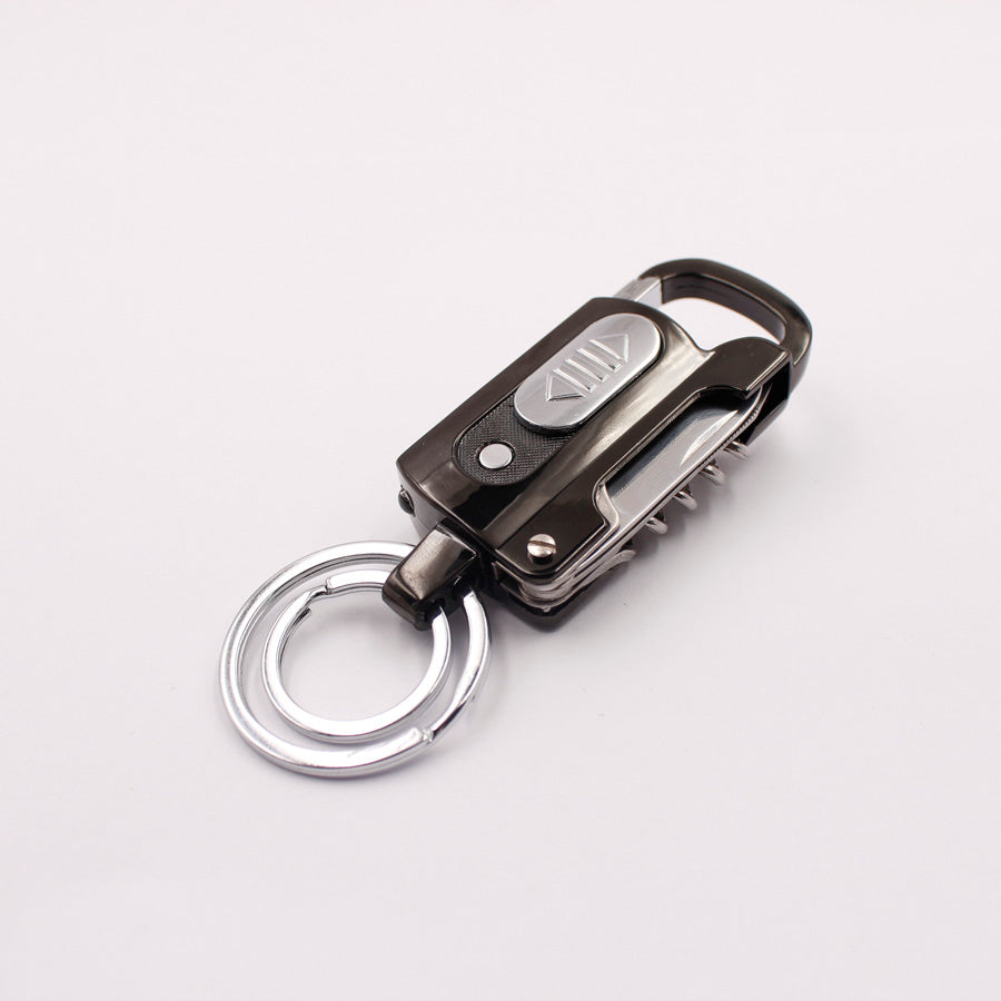 ملٹی فنکشن میٹل چارجر نیل فائل سگریٹ الیکٹرانک USB لائٹر کی چین