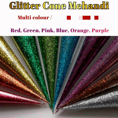 Glitter Mehndi cone available in different colours