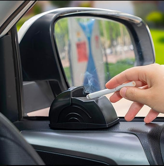 Car Door Ashtray Smokeless with Lid – Portable Cigarette Ash Holder for Car Interior (Windproof)