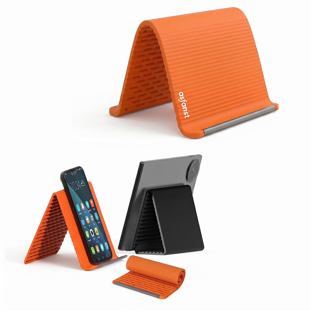 Portable Flexible Foldable Silicone Phone Stand with Aluminum