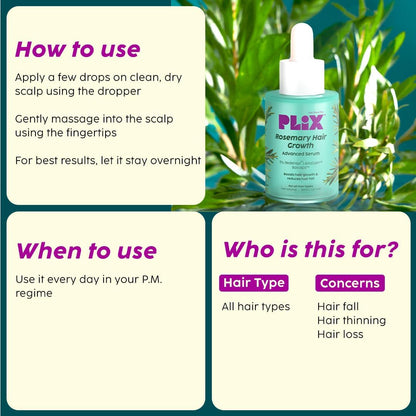 Rosemary Advanced Hair Growth Serum | Reduces Hair Fall & Promotes Hair Growth